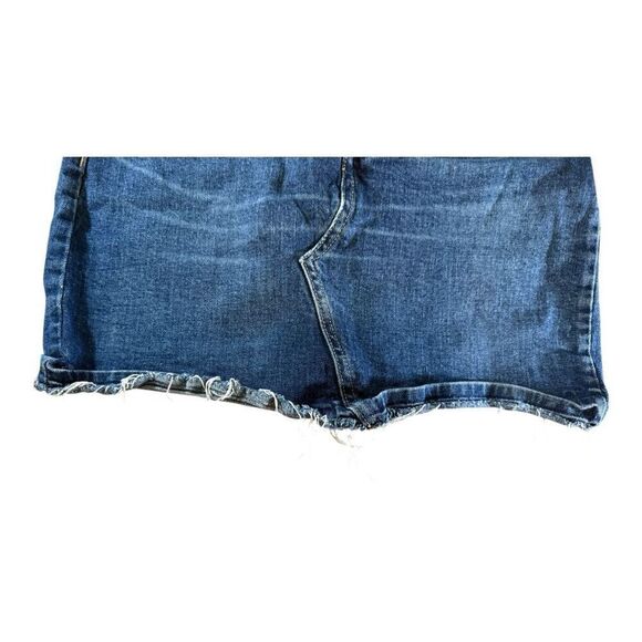 Old Navy High Rise Secret Pockets Denim Mini Skirt Ragged Hem Size 6 - Picture 4 of 8
